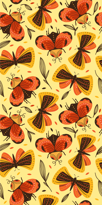 Vinyl teppich blumen mit schmetterling auf blüte - TenStickers