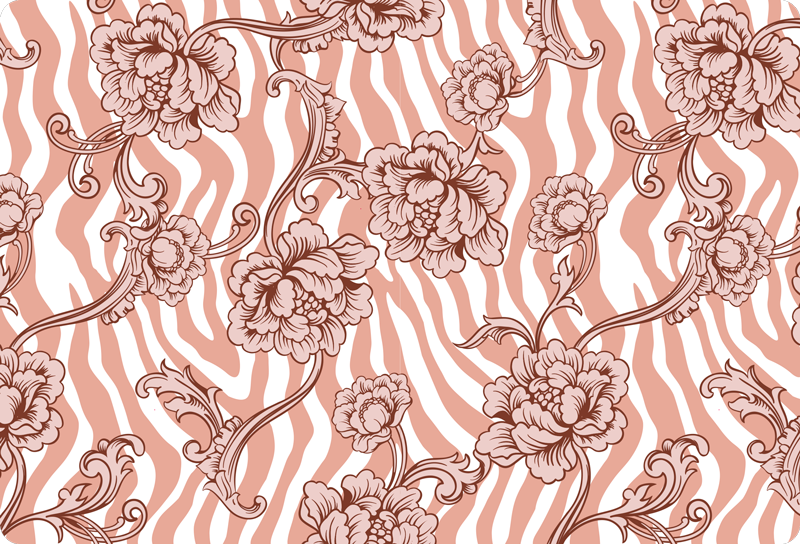 Vinyl teppich blumen zebramuster und korallenblüten laptop - TenStickers