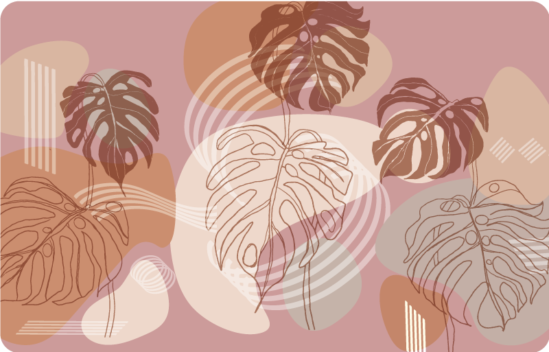 Vinyl teppich blumen mit durchgehendem blättermuster - TenStickers