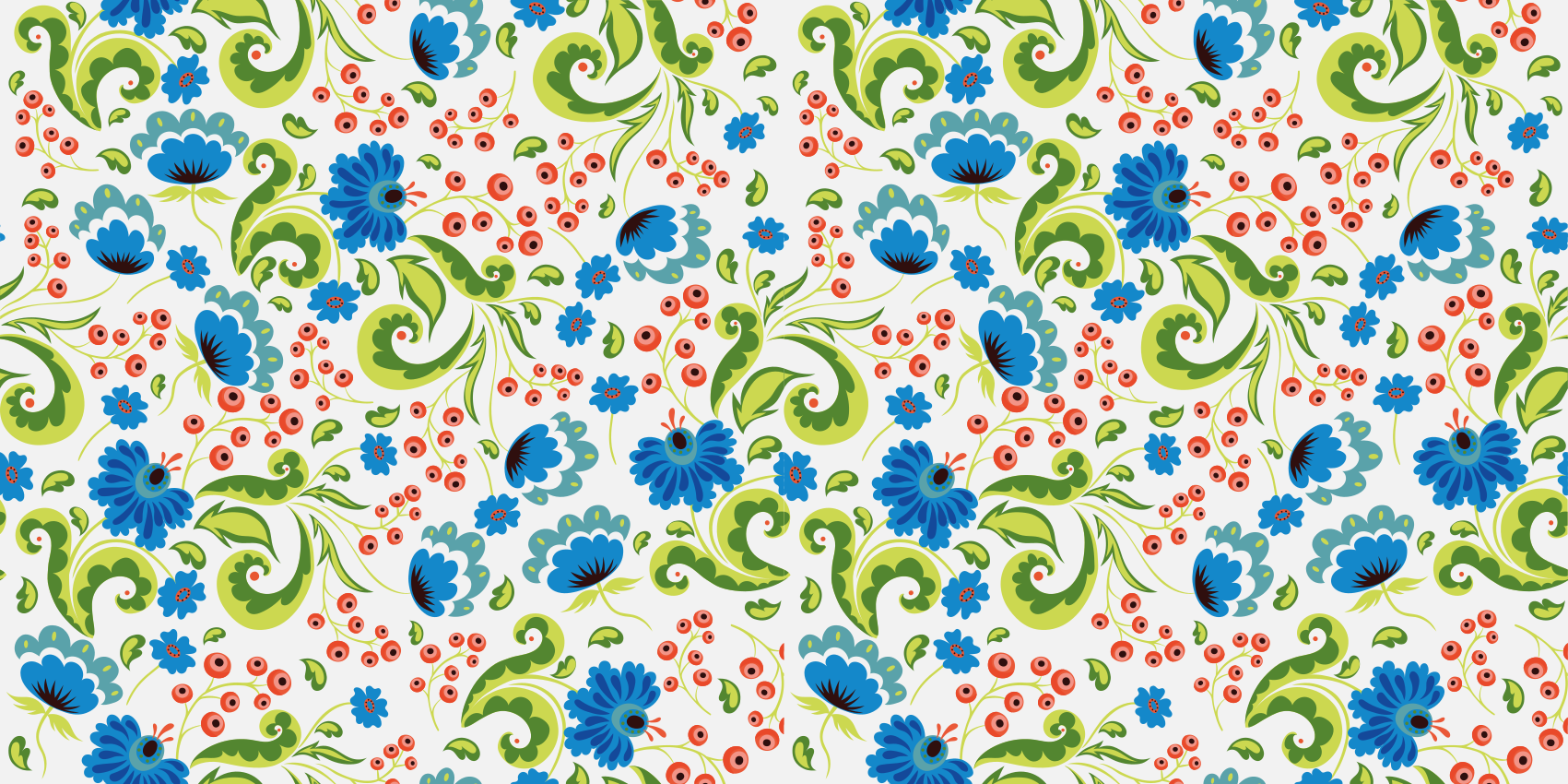 Vinyl teppich blumen in grün und blau - TenStickers