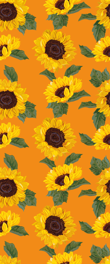Vinyl teppich blumen in orange sonnenblume - TenStickers