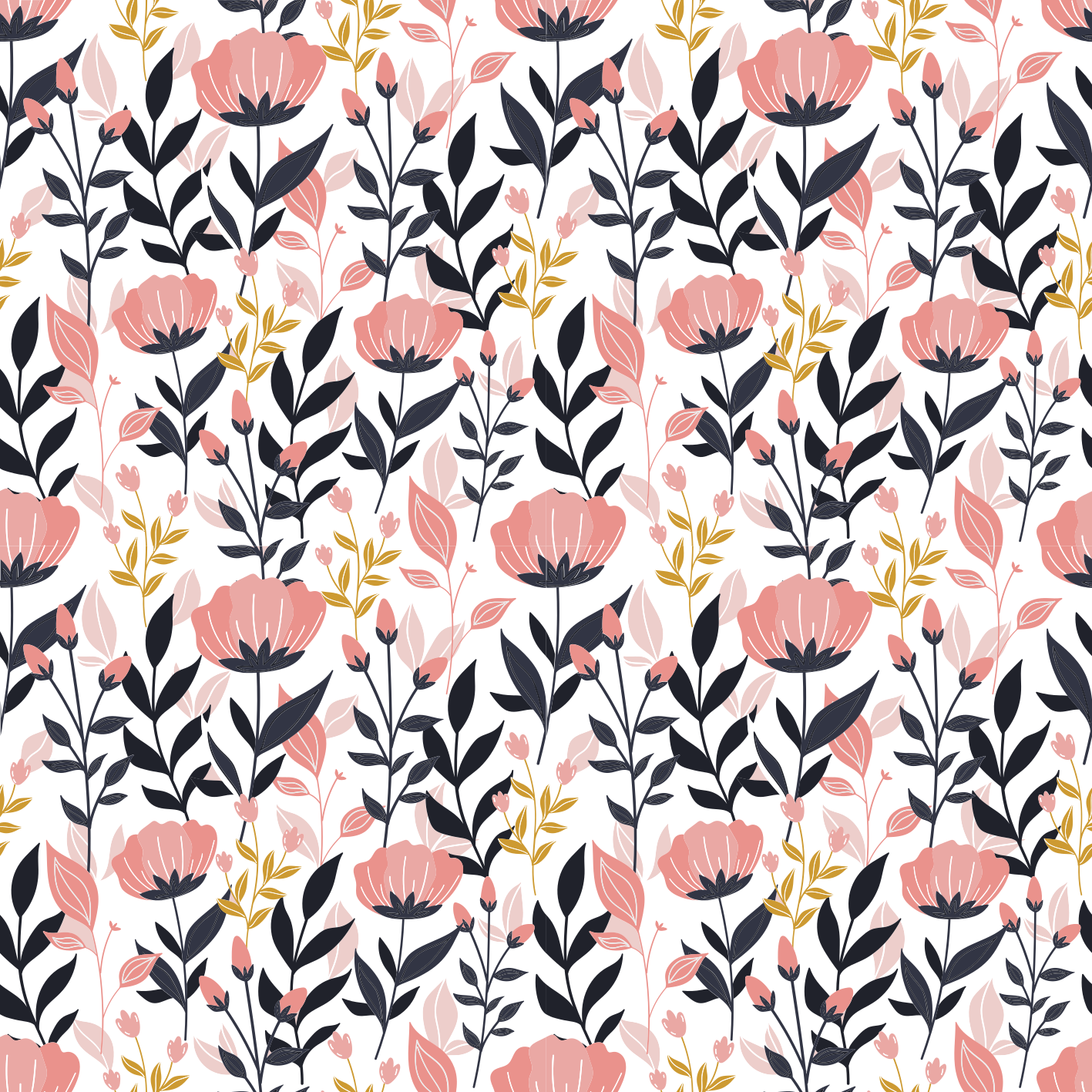 Vinyl teppich blumen in pinken farben - TenStickers