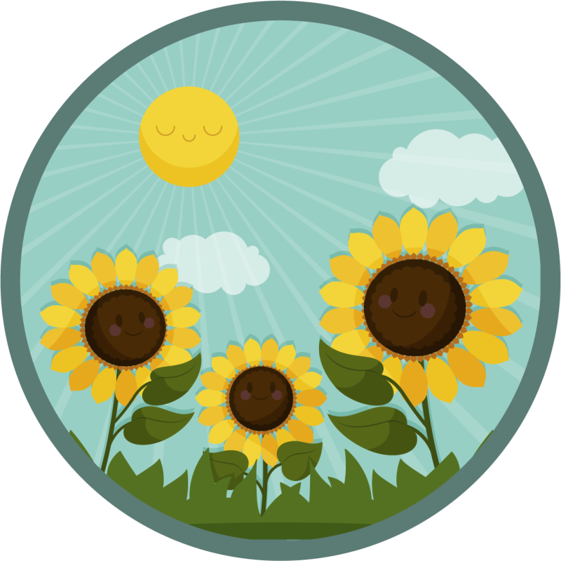 Vinyl teppich blumen blumen in der sonne - TenStickers