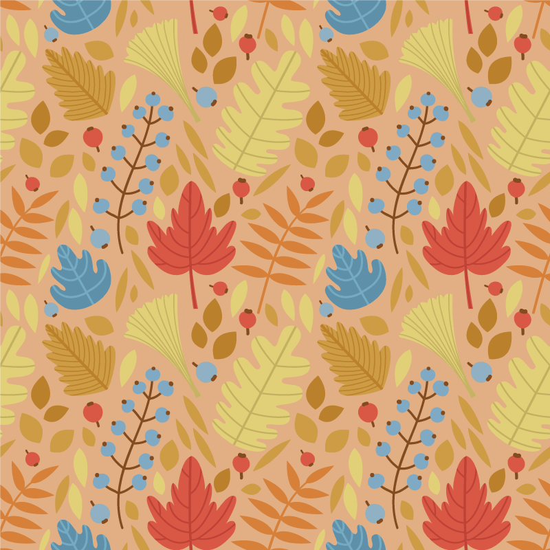 Vinyl teppich blumen mit süßem herbstblätterdesign - TenStickers