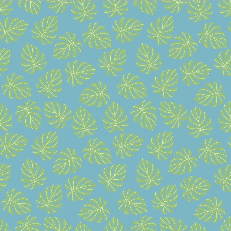 Vinyl teppich blumen im design sommerliche grüne blätter - TenStickers