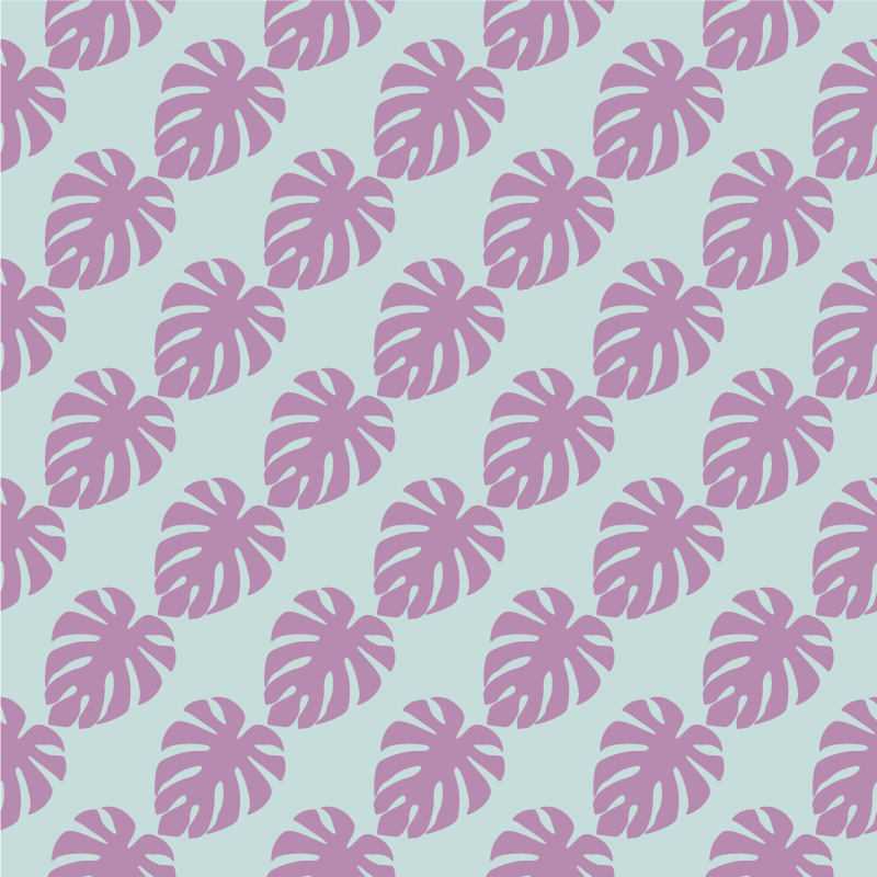 Vinyl teppich blumen mit blauen und pinken blättern - TenStickers
