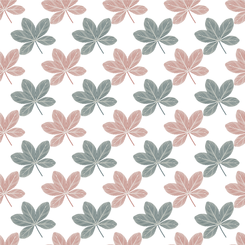 Vinyl teppich blumen mit pink und blauen blättern - TenStickers