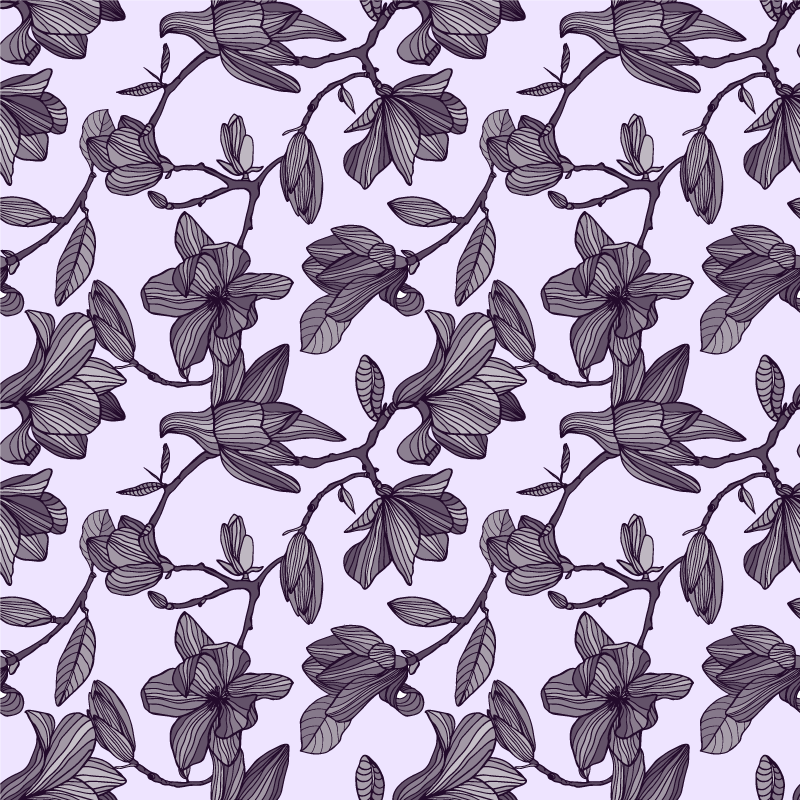 Vinyl teppich blumen im niedlichen magnolien design - TenStickers