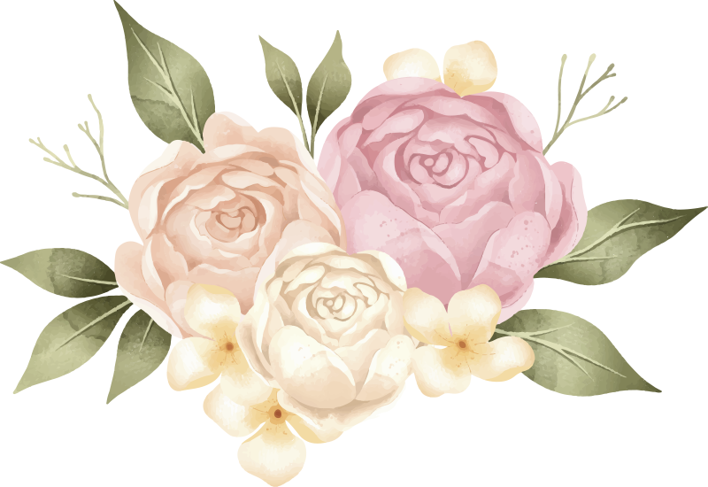 Vinyl teppich blumen aquarell pfingstrose - TenStickers