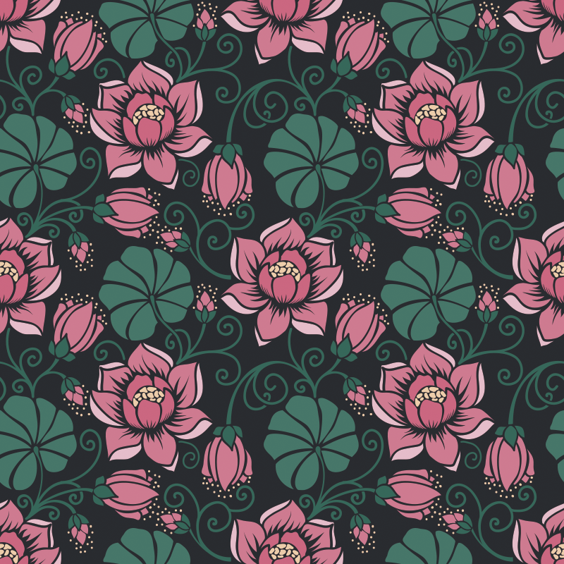 Vinyl teppich blumen blühende kletterpflanzen - TenStickers