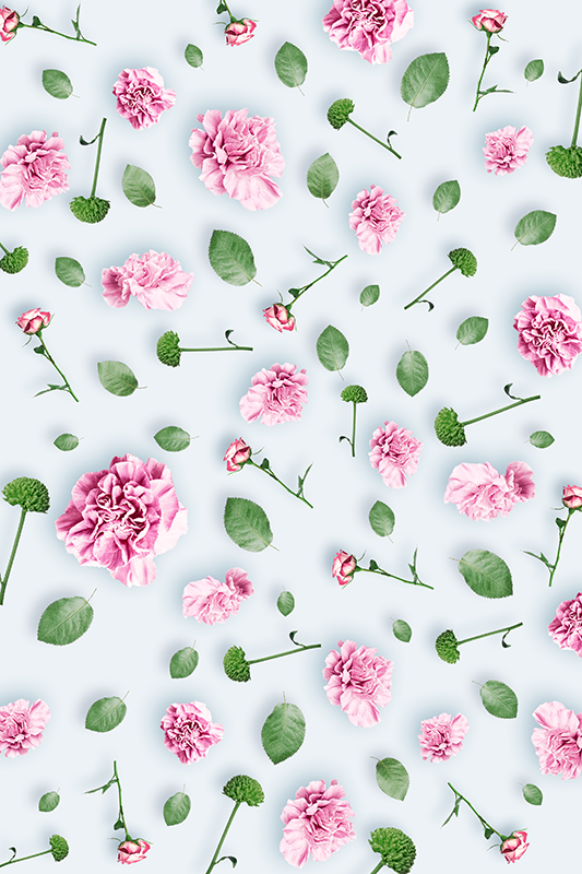 Vinyl teppich blumen pflanzenblüten - TenStickers