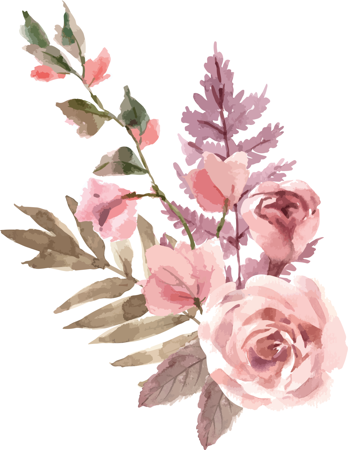 Vinyl teppich blumen aquarell blumenkomposition - TenStickers