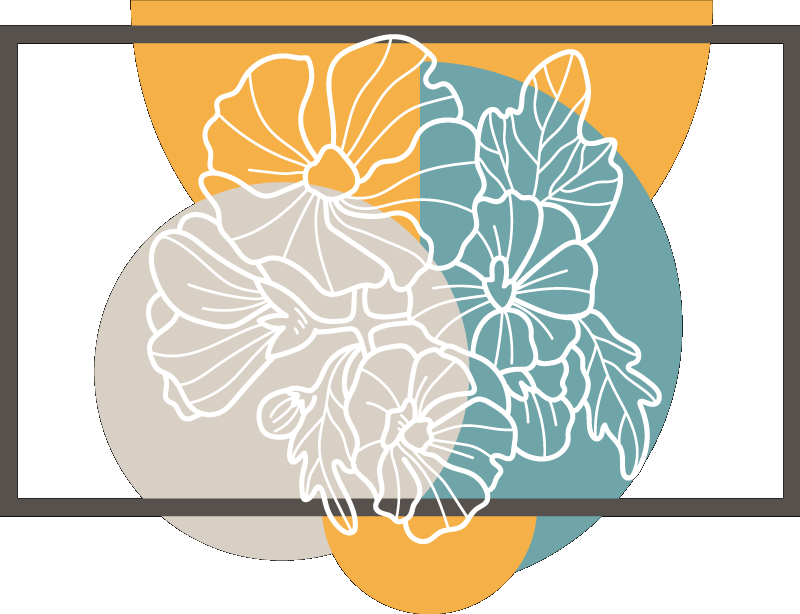 Vinyl teppich blumen im süßen minimalistischen design - TenStickers