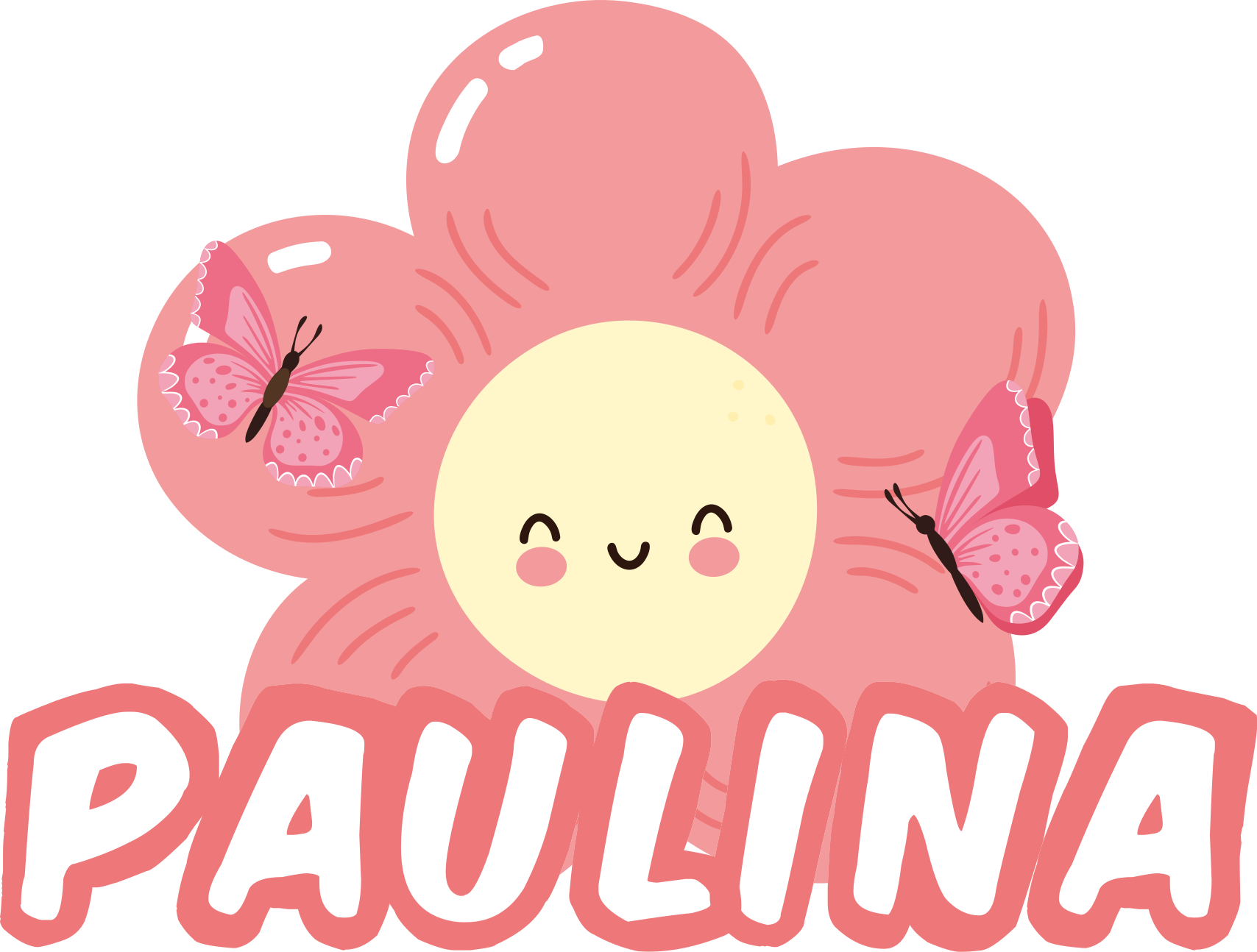 Vinyl teppich blumen mit namen von blume und schmetterling - TenStickers