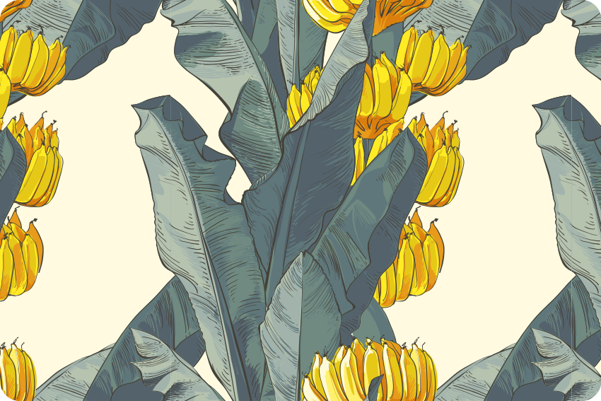 Vinyl teppich blumen mit künstlerischem bananenbaum-muster - TenStickers