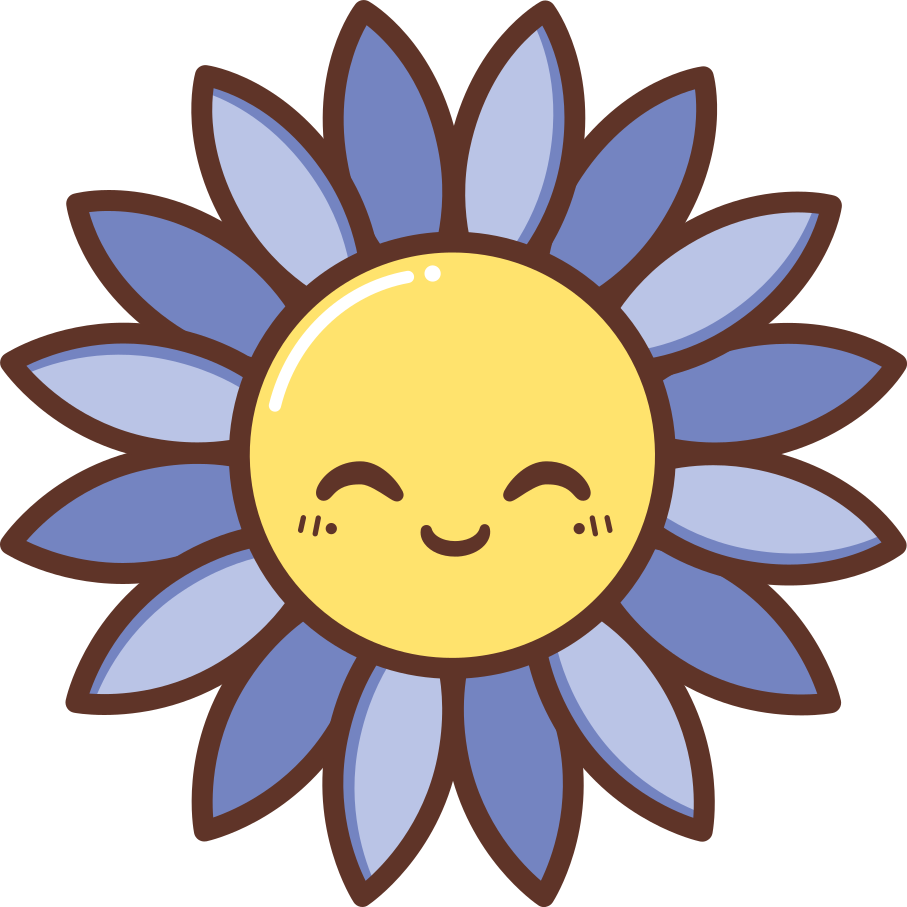 Vinyl teppich blumen silhouette fröhliche lila blume - TenStickers
