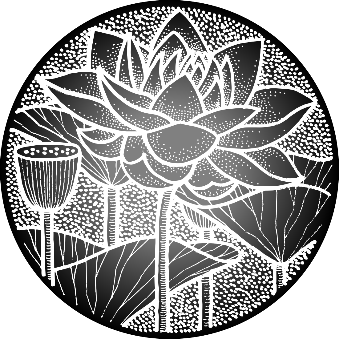 Vinyl teppich blumen im traditionellen lotusblütenstil - TenStickers