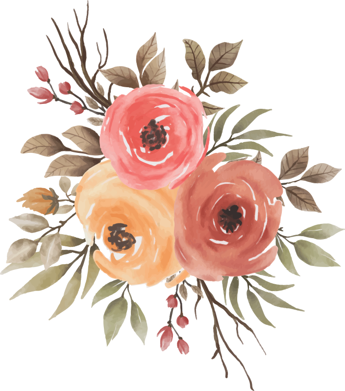Vinyl teppich blumen mit zeichnung von getrockneten rosen - TenStickers