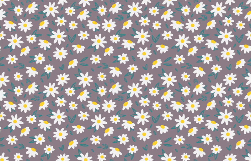 Vinyl teppich blumen mit süßem nahtlosem gänseblümchenmuster - TenStickers