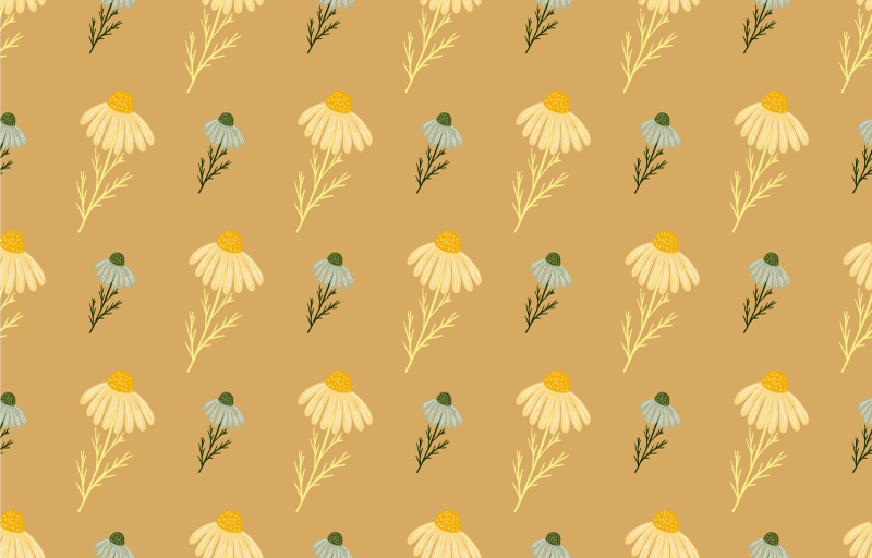 Vinyl teppich blumen mit natürlichem kamille muster - TenStickers