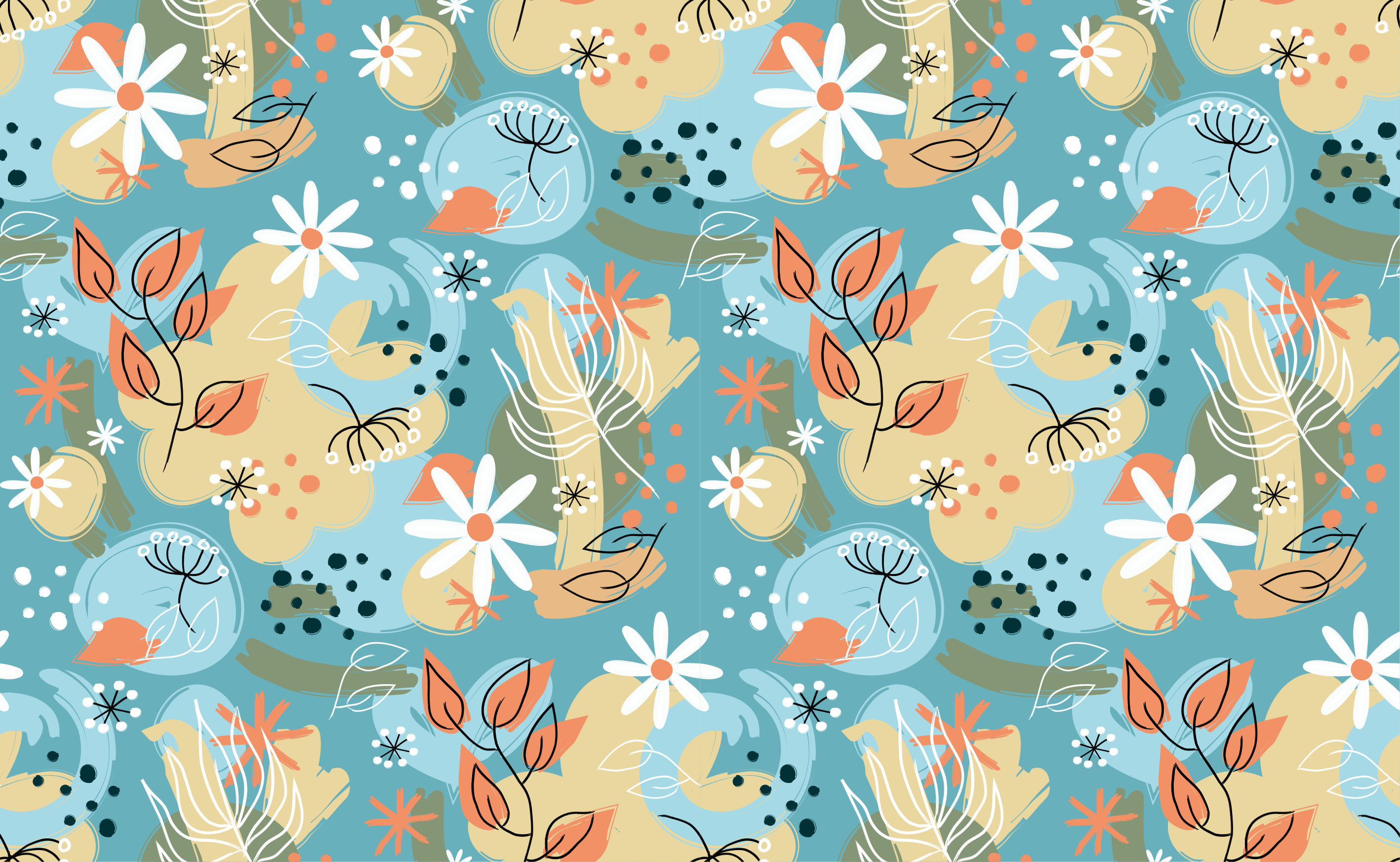 Vinyl teppich blumen abstrakter floraler hintergrund - TenStickers