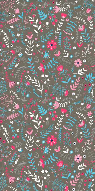 Vinyl teppich blumen bunter zierlicher blumenprint - TenStickers