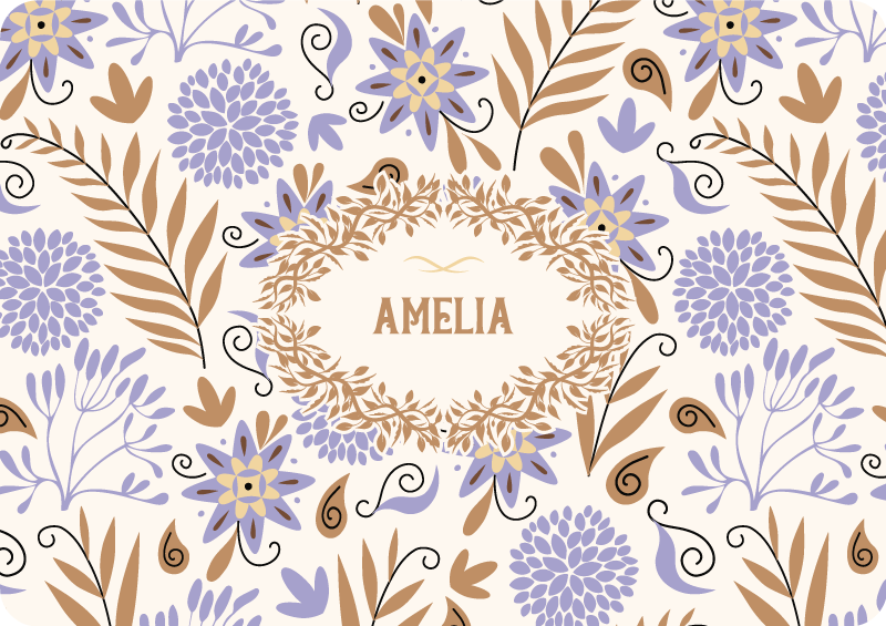 Vinyl teppich blumen handgemaltes vintage blumenmuster - TenStickers