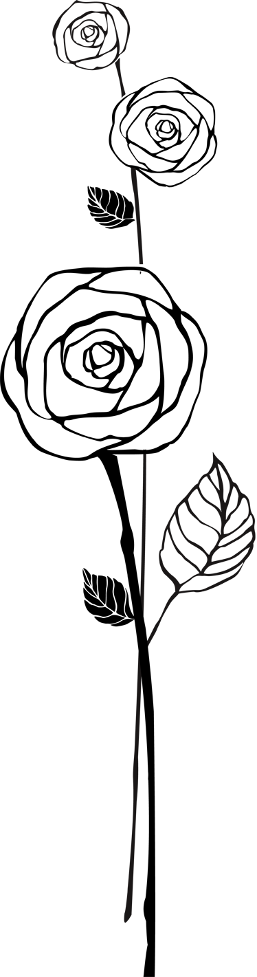 Vinyl teppich küche mit schwarzen und weißen rosen - TenStickers
