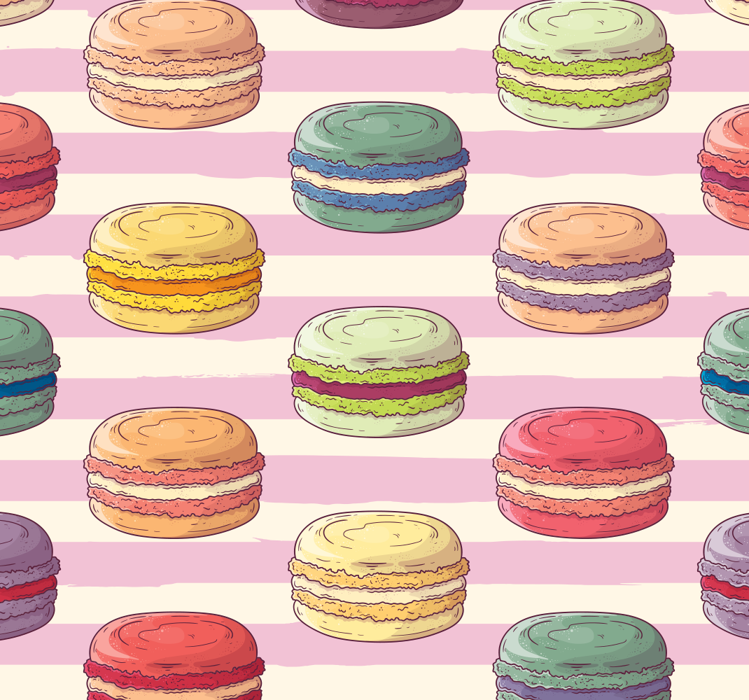 Vinyl teppich küche im retro macarons design - TenStickers