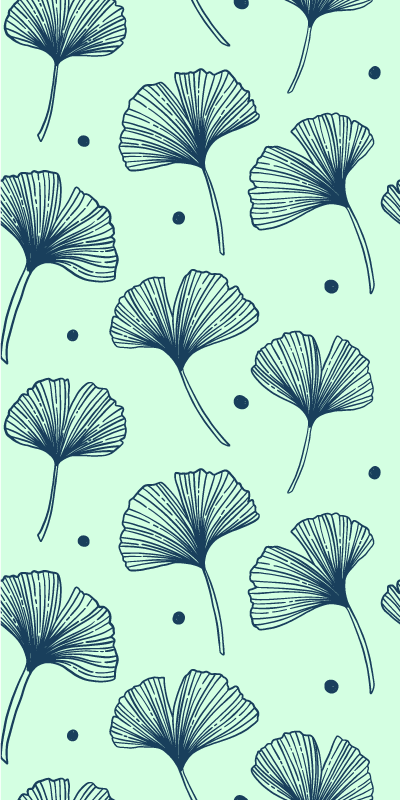 Vinyl teppich küche mit blauen floralen mustern - TenStickers
