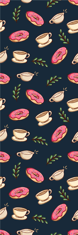 Vinyl teppich küche mit desserts und kaffee motiv - TenStickers