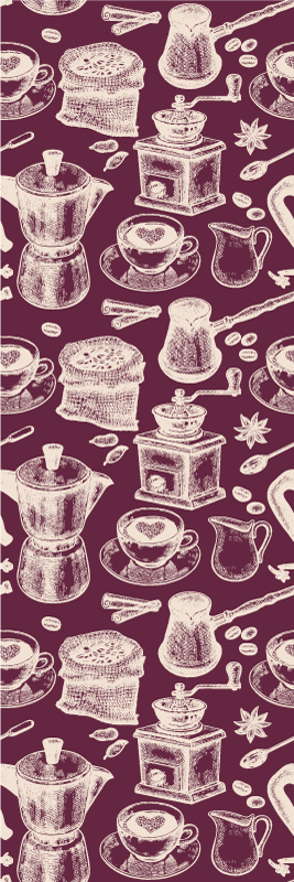 Vinyl teppich küche mit kaffeemuster design - TenStickers