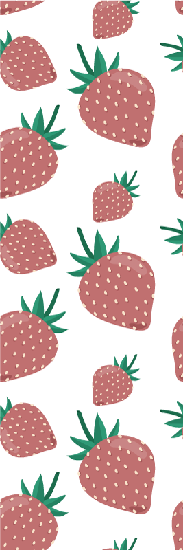 Vinyl teppich küche mit buntem erdbeerdesign - TenStickers