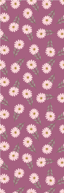 Vinyl teppich küche mit kleinen rosa gänseblümchen - TenStickers