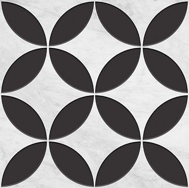 Vinyl teppich badezimmer mit hydraulischen blumenmustern - TenStickers