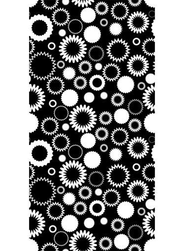 Vinyl teppich badezimmer mit schwarz-weißen sonnenblumen - TenStickers