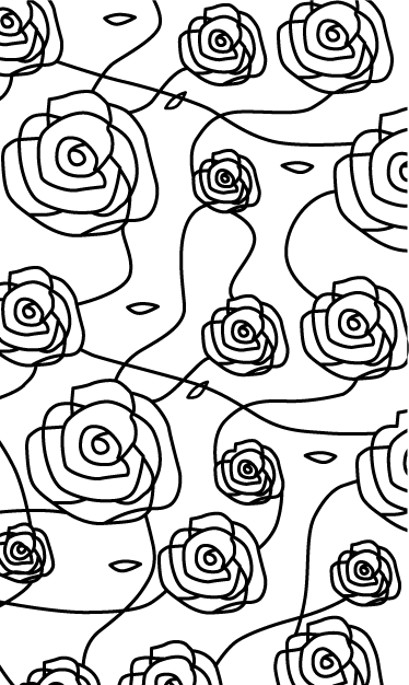 Vinyl teppich badezimmer mit minimalistischen rosen - TenStickers