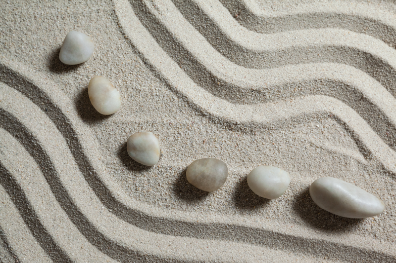 Vinyl teppich badezimmer zen pfad sand - TenStickers
