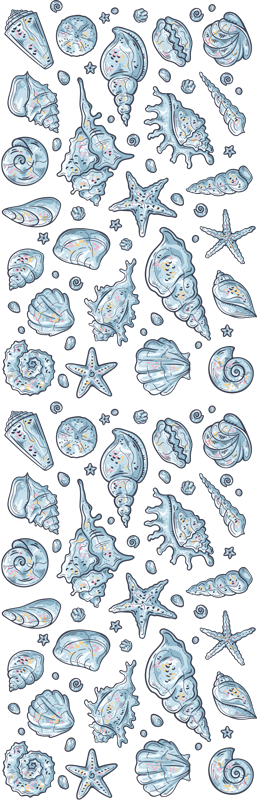 Vinyl teppich badezimmer muschelmuster dusche - TenStickers