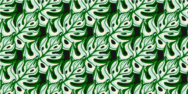 Vinyl teppich blumen in schwarzgrünem spritzmuster - TenStickers