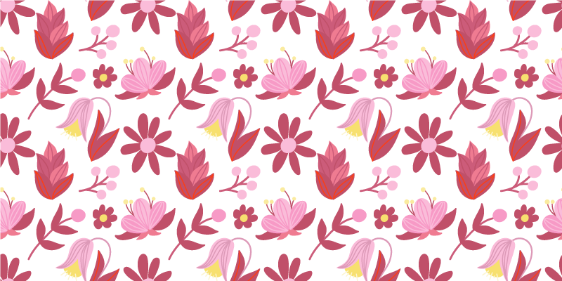 Vinyl teppich blumen im polnischen volkskunststil - TenStickers