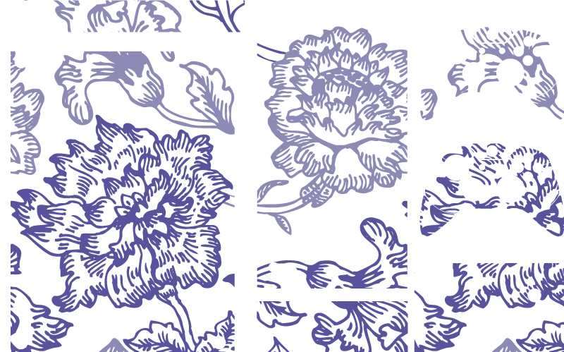 Vinyl teppich blumen mit sanftem lila muster - TenStickers