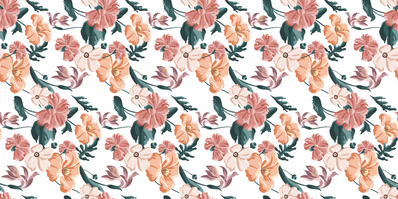Vinyl teppich blumen mit schönem pastellblumenmuster - TenStickers