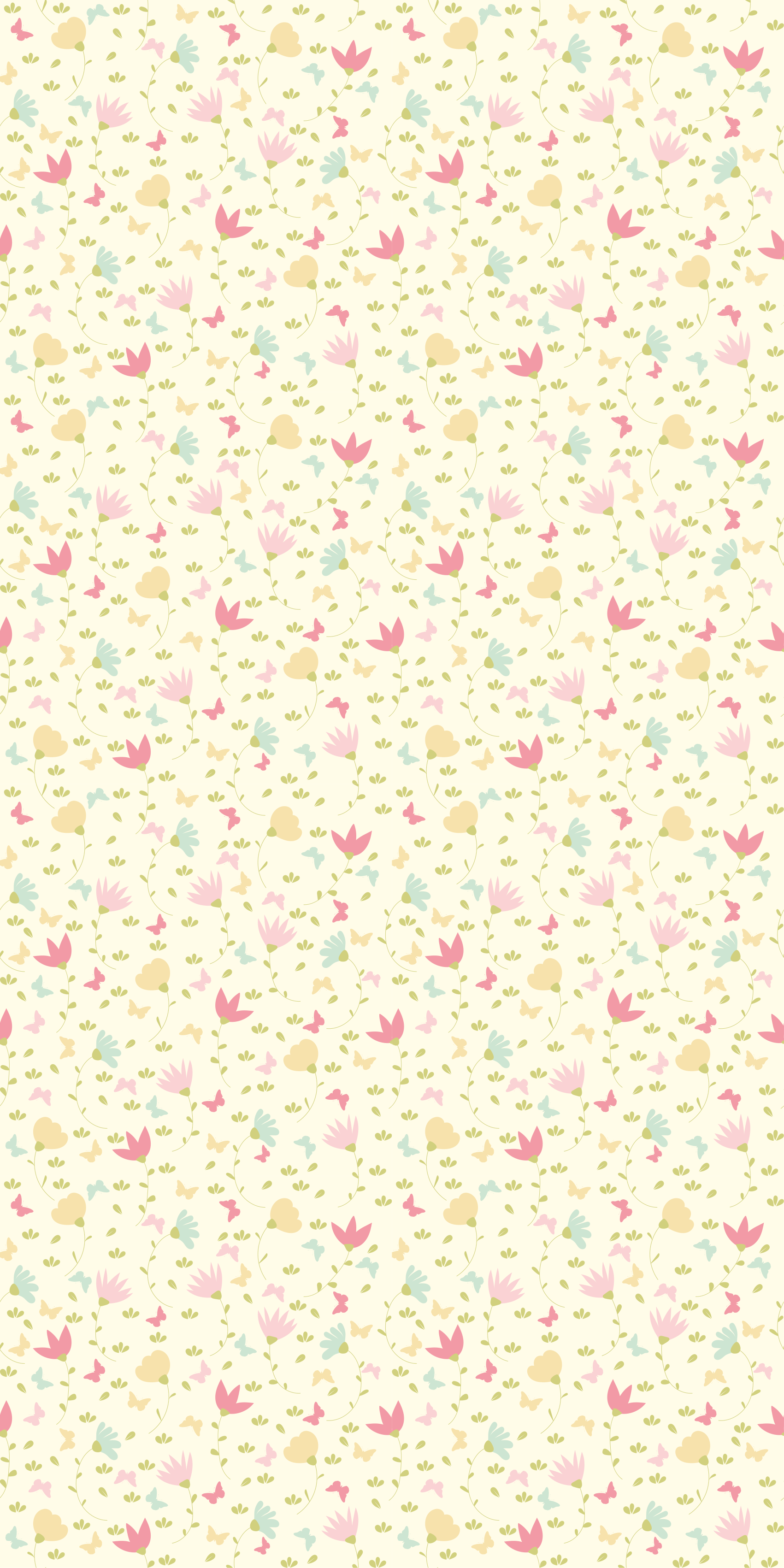 Vinyl teppich blumen mit blumen und schmetterlingen - TenStickers