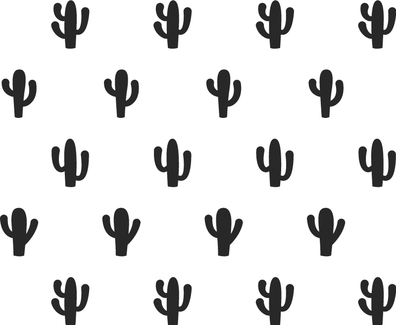 Vinyl teppich blumen mit kaktusmuster design - TenStickers