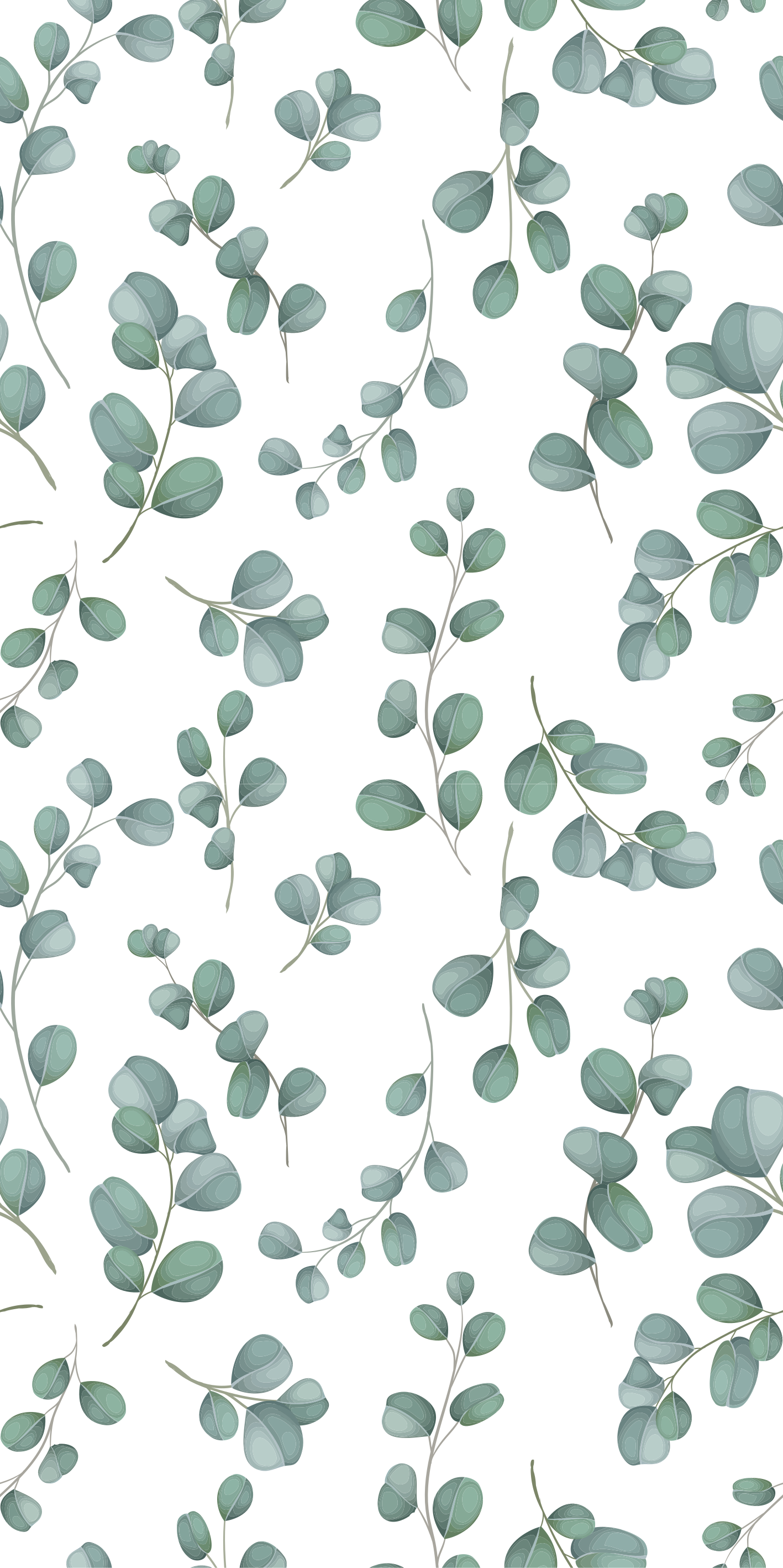 Vinyl teppich blumen eukalyptusgrün design - TenStickers