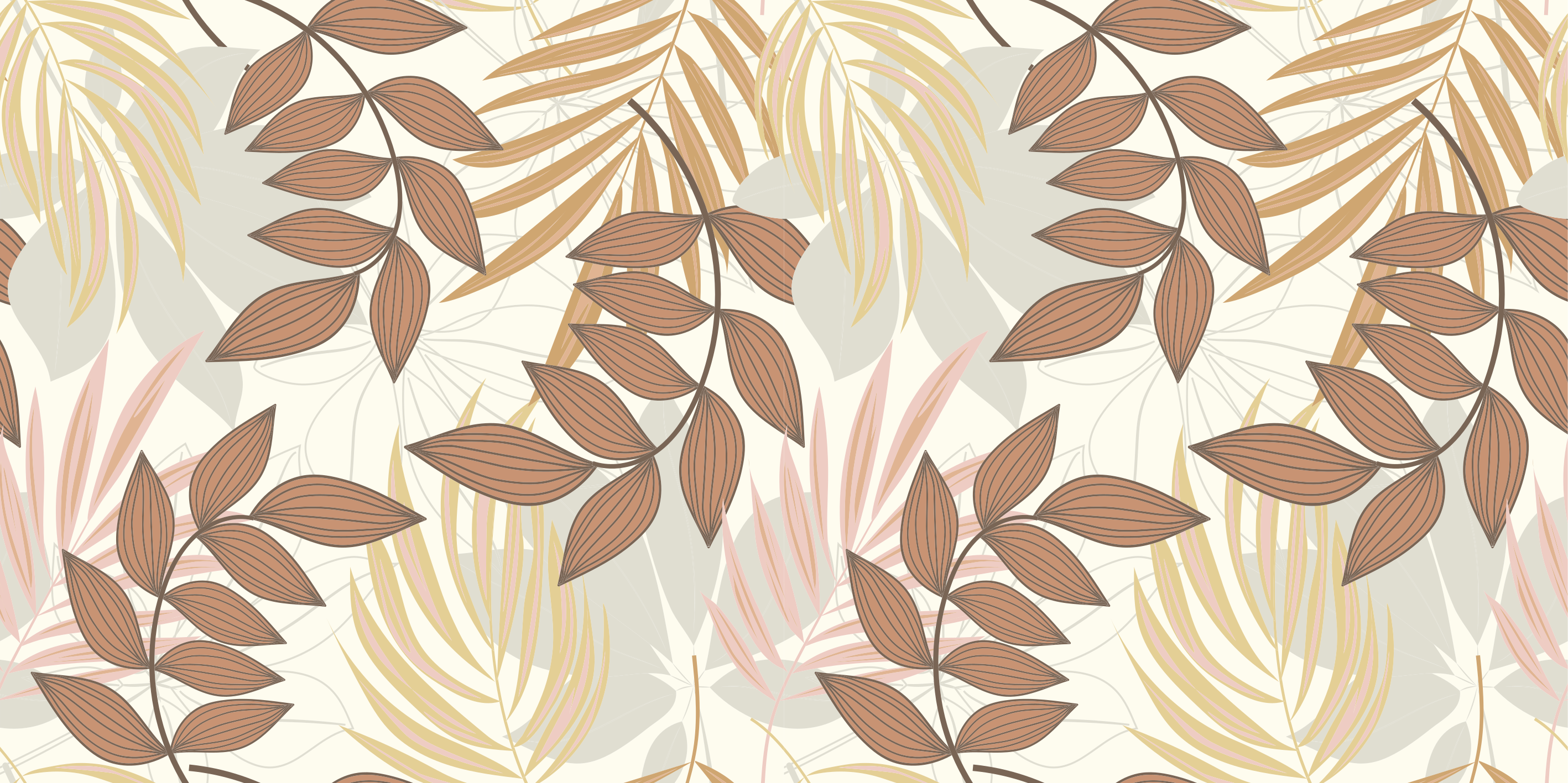 Vinyl teppich blumen mit eleganter blatt-inspiration - TenStickers