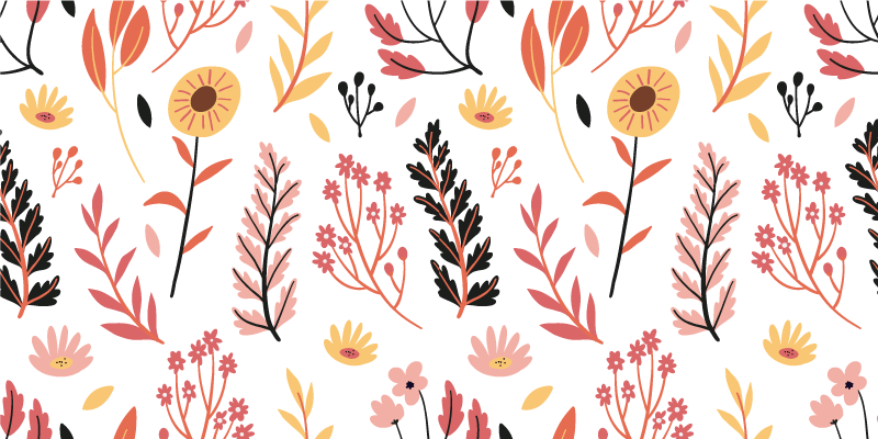Vinyl teppich blumen florales motiv dekor - TenStickers