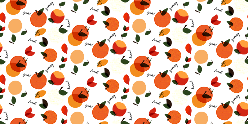Vinyl teppich blumen fruchtinspiriertes arrangement - TenStickers