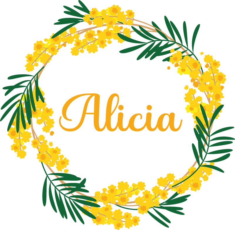 Vinyl teppich blumen mit rundem mimosa kleber - TenStickers
